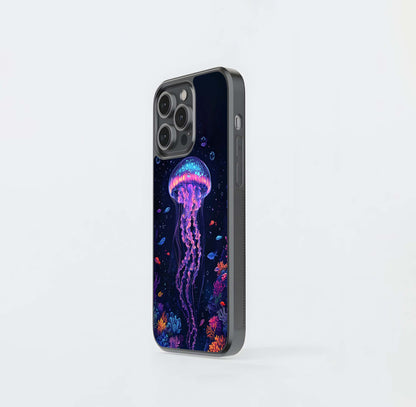 Neon Jellyfish Glass Case