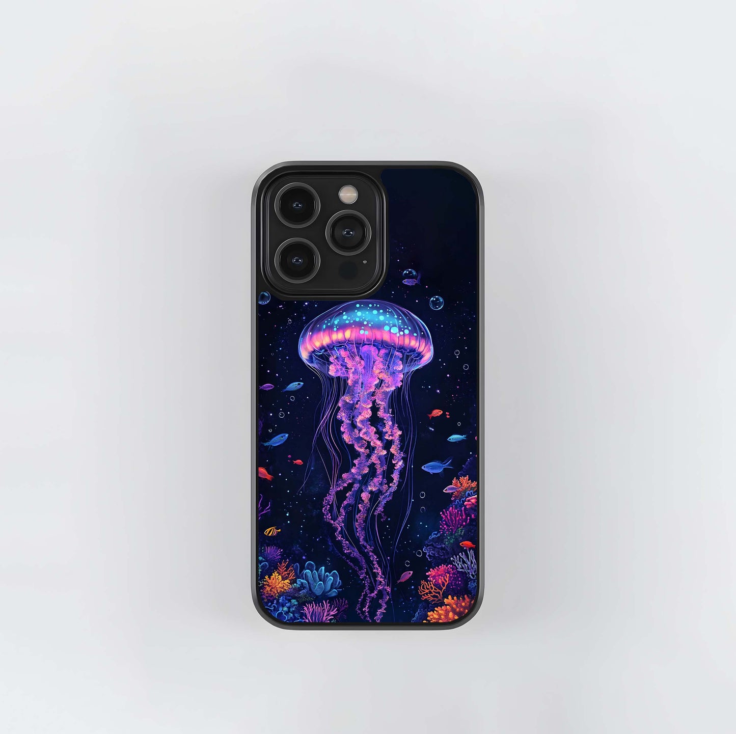 Neon Jellyfish Glass Case