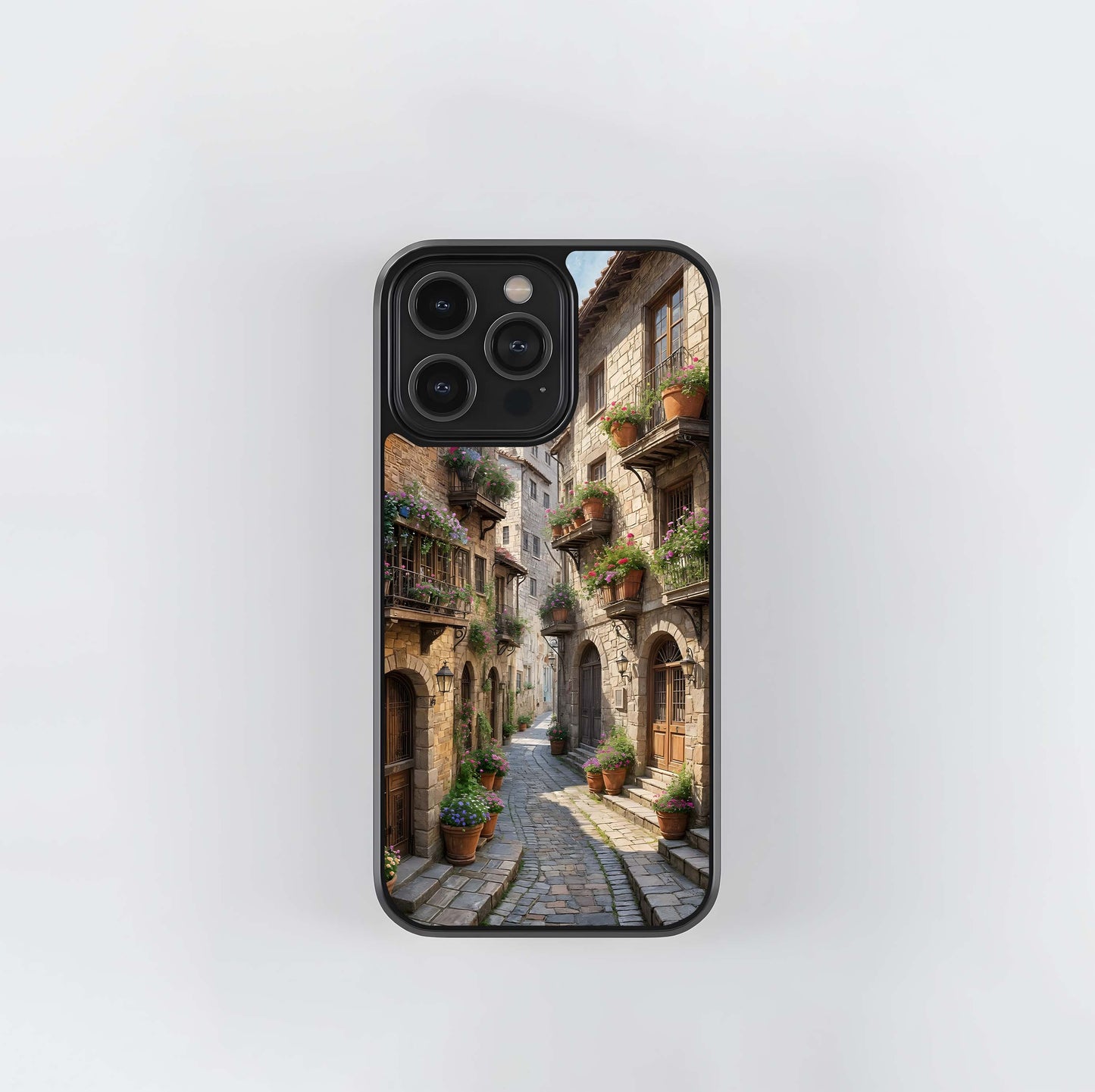 Cobblestone Alley in Tuscany Glass Case