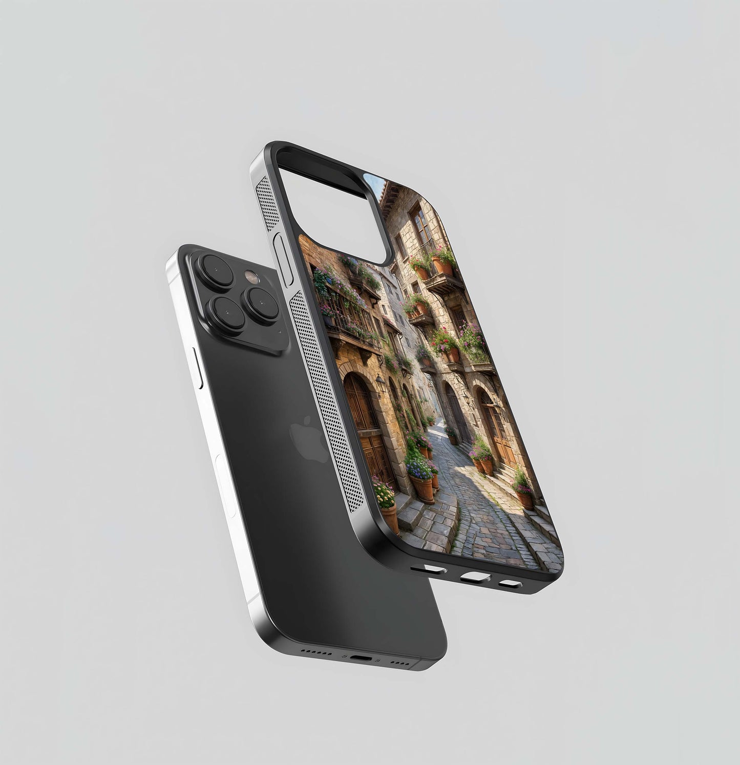 Cobblestone Alley in Tuscany Glass Case