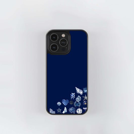 Ocean Blue Drops Glass Case