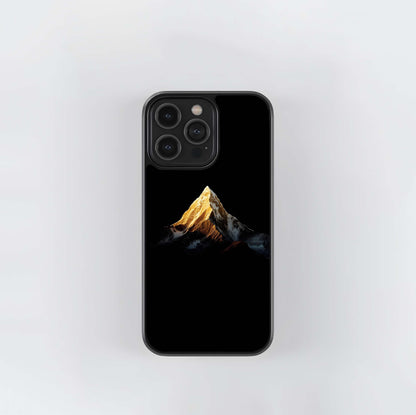 Golden Peak Mountain Glass Case