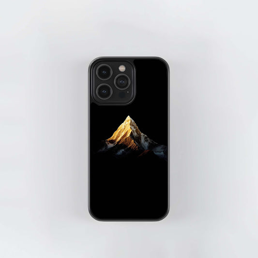 Golden Peak Mountain Glass Case