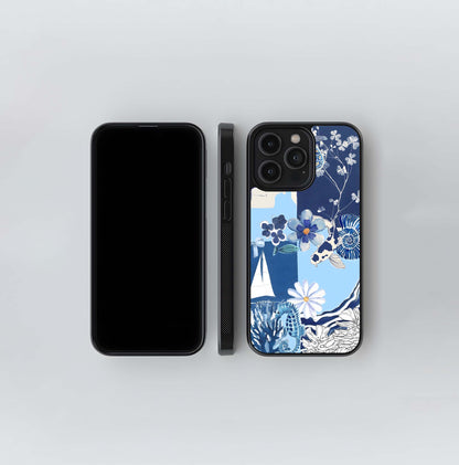 Ocean Patch Collage Glass Case