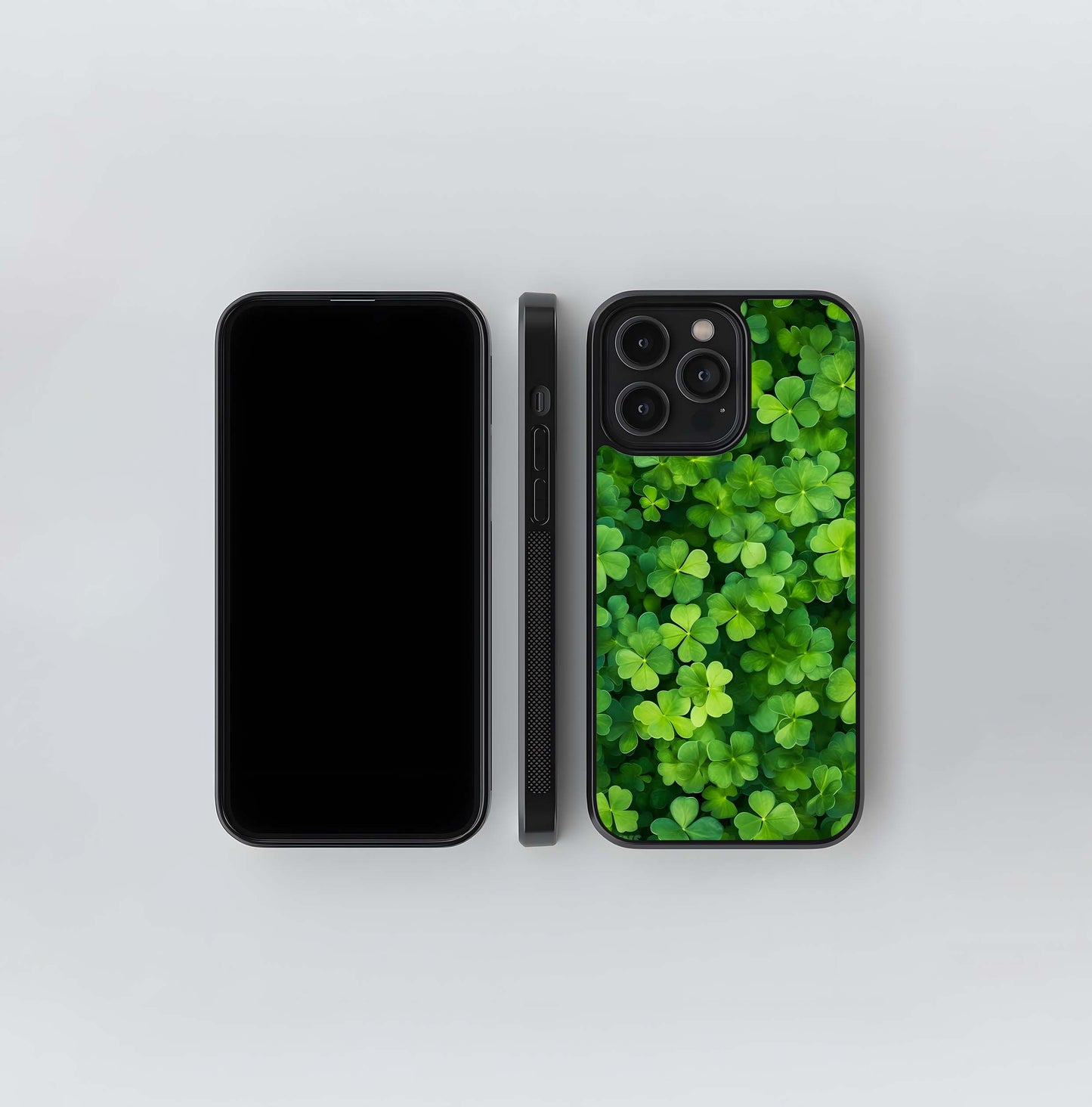 Lush Field of Clover and Four-Leaf Clovers Glass Case