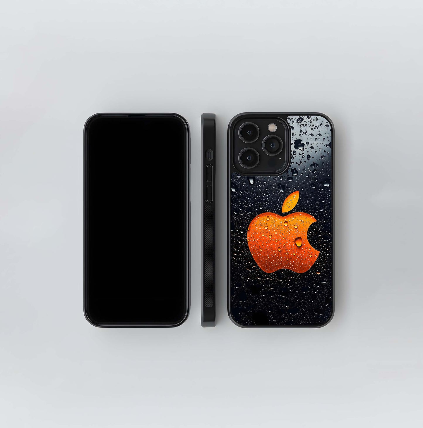 Orange Wet Apple Logo Glass Case