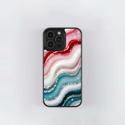 Abstract Sequined Waves Glass Case