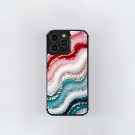 Abstract Sequined Waves Glass Case