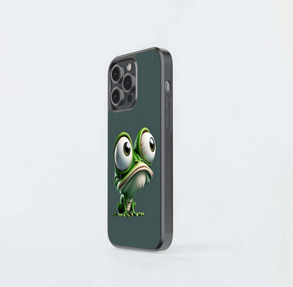 Big-Eyed Staring Frog Glass Case