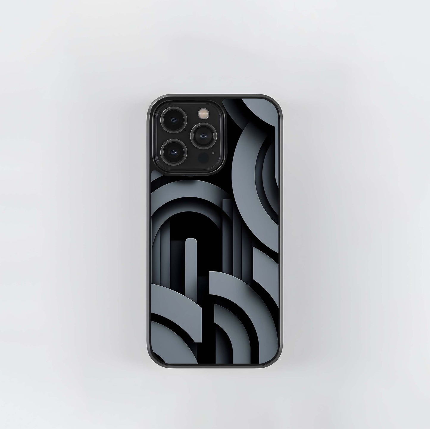 Dark Geometric Arch Layers Glass Case