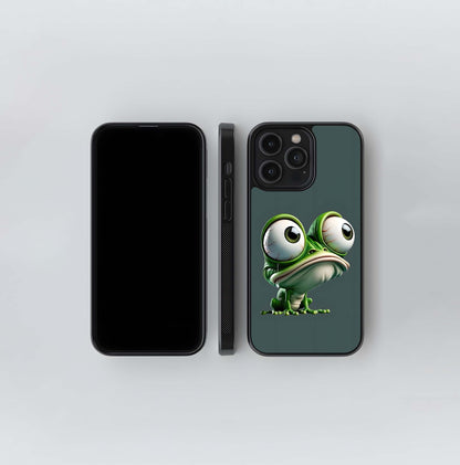 Big-Eyed Staring Frog Glass Case
