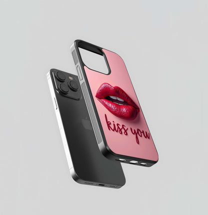 Glossy Red Lips and Kiss You Glass Case