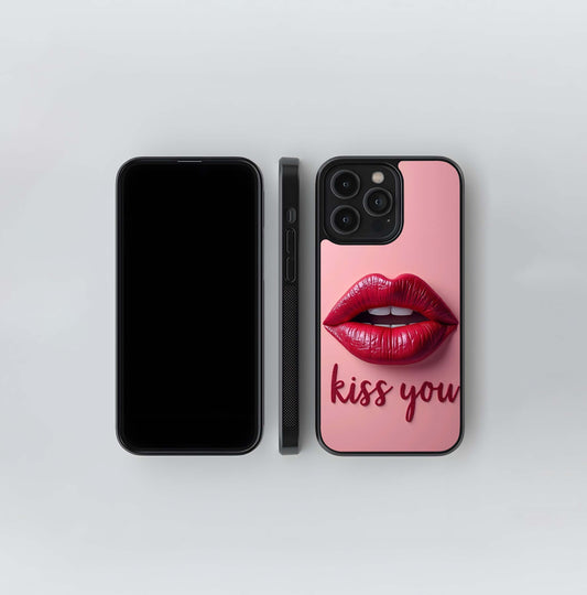 Glossy Red Lips and Kiss You Glass Case