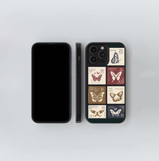 Butterfly Stamps Glass Case