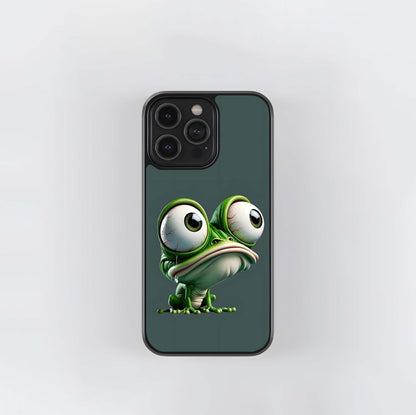 Big-Eyed Staring Frog Glass Case