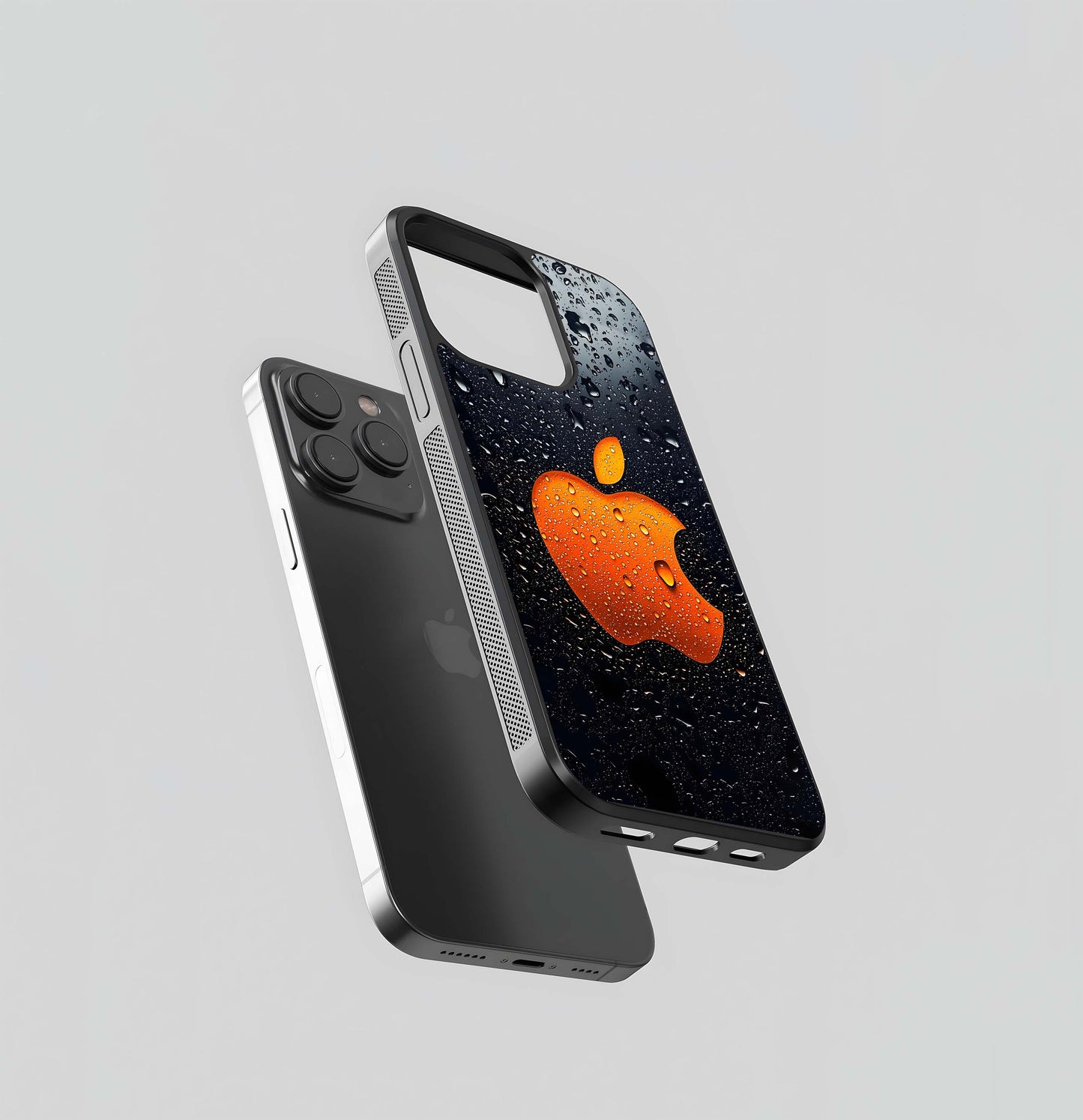 Orange Wet Apple Logo Glass Case