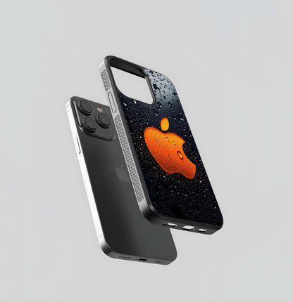 Orange Wet Apple Logo Glass Case