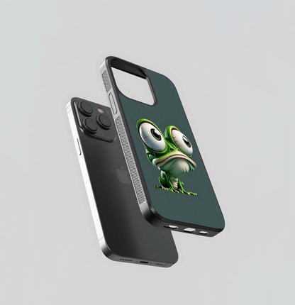 Big-Eyed Staring Frog Glass Case