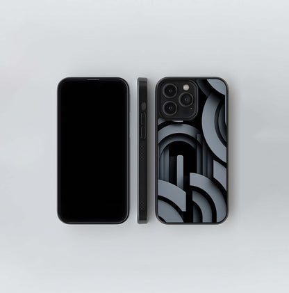 Dark Geometric Arch Layers Glass Case