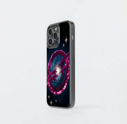Pink hands & galaxy Glass Case