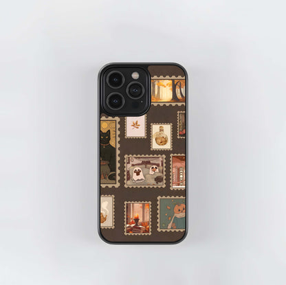 Autumn Cozy Stamps Glass Case