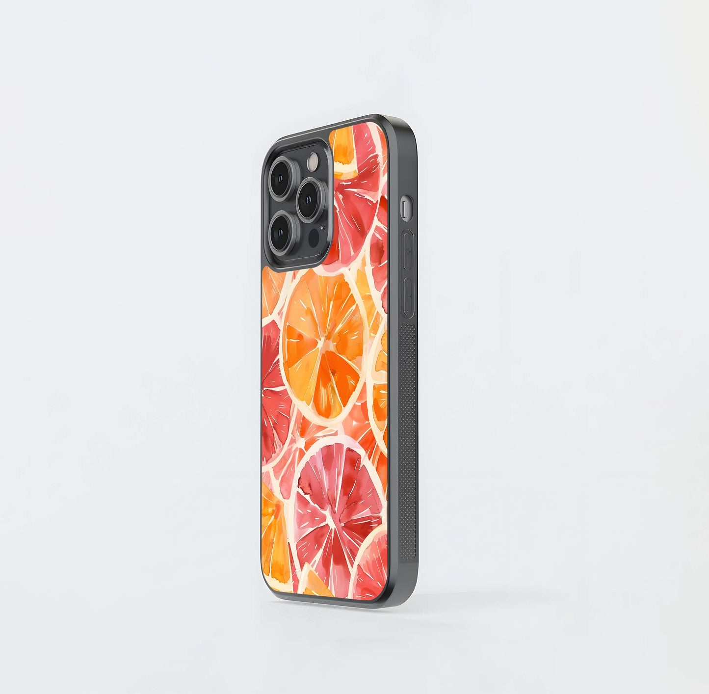 Orange Fruits Pattern Glass Case