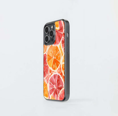 Orange Fruits Pattern Glass Case