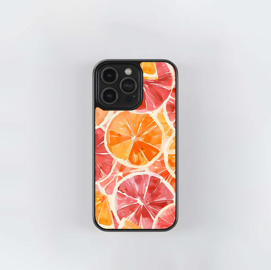 Orange Fruits Pattern Glass Case