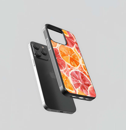 Orange Fruits Pattern Glass Case