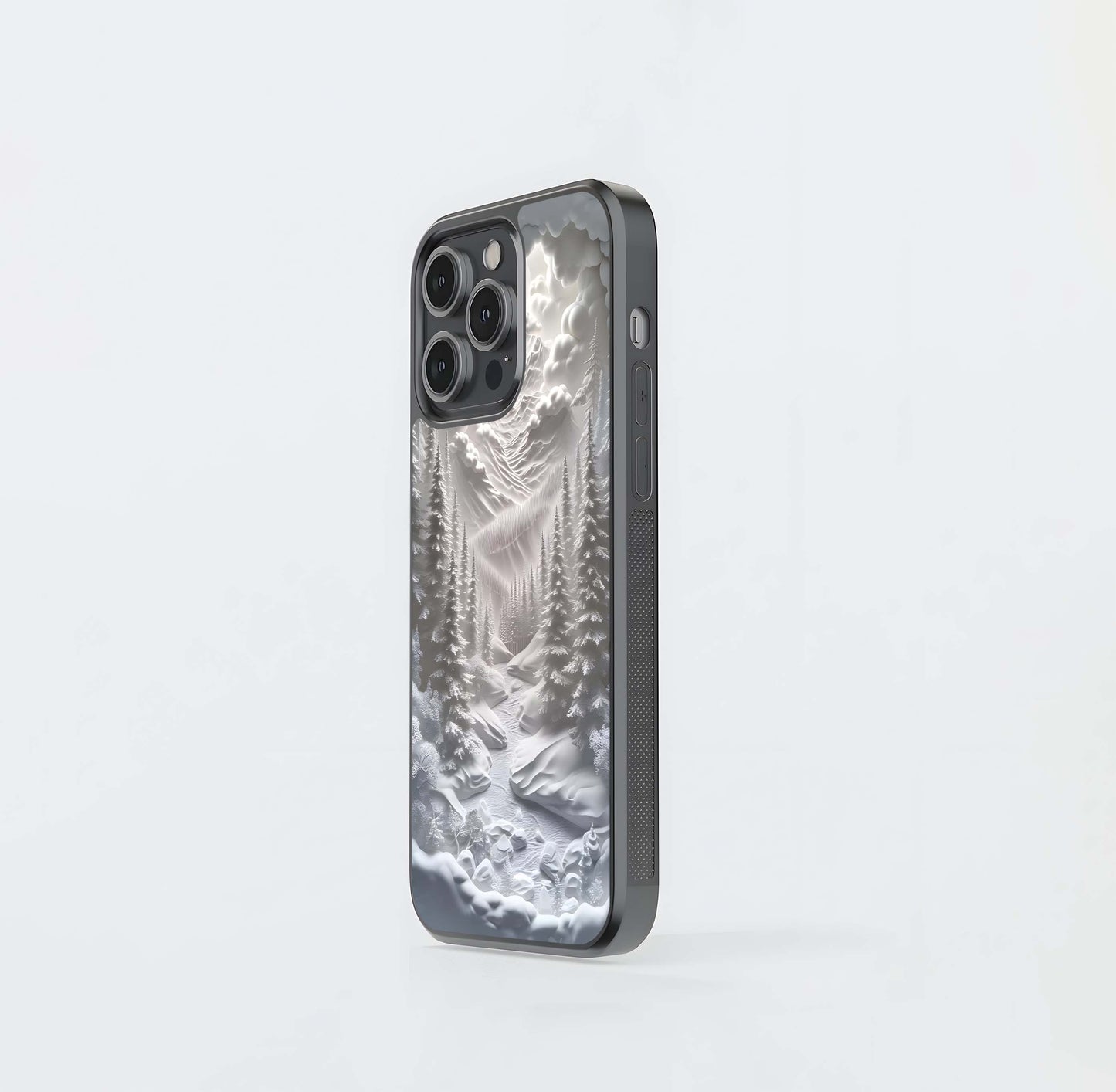 Snowy White Papercraft Forest Glass Case