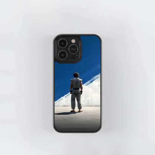 Martial Artist Against Blue Sky Glass Case