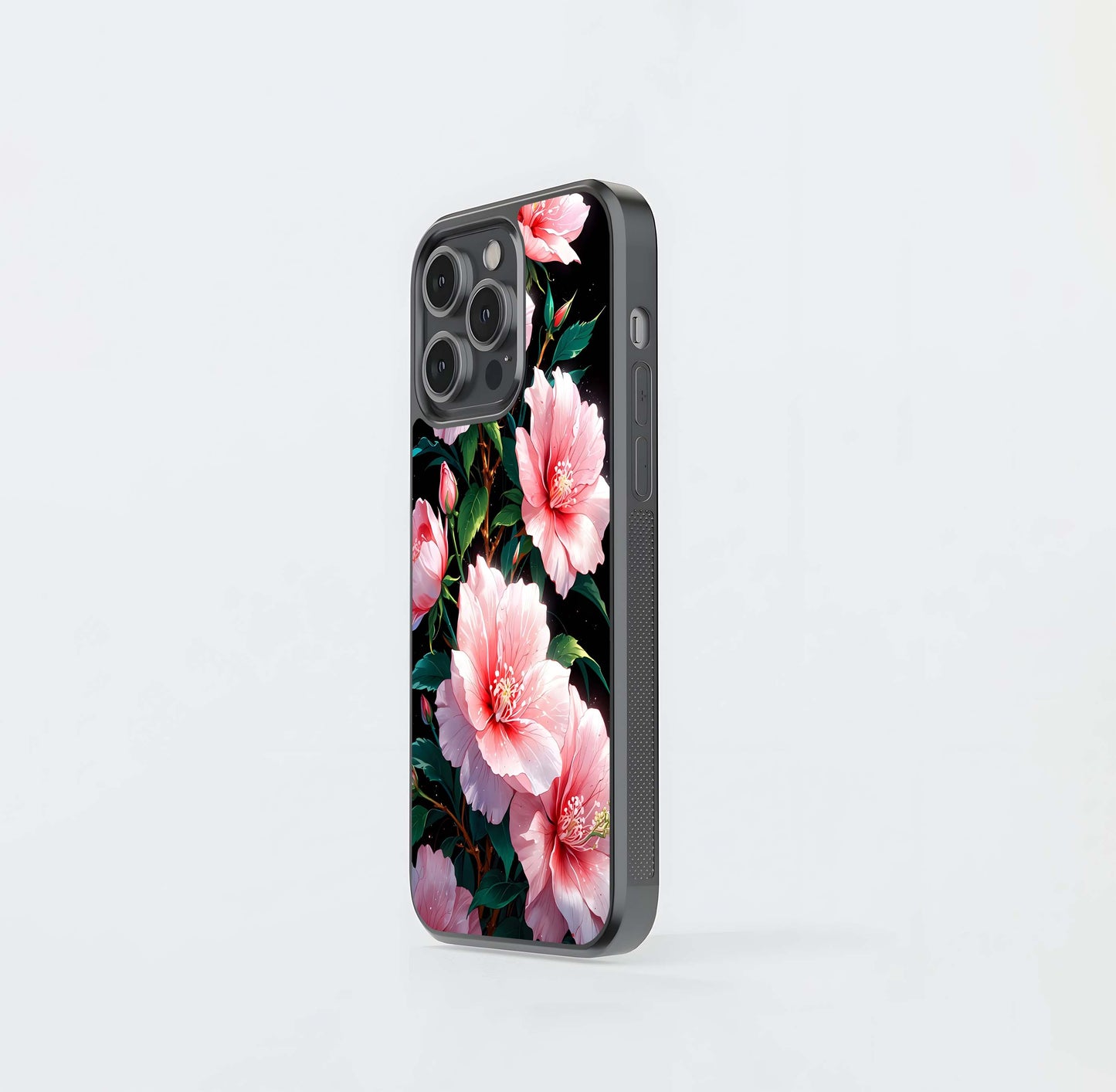 Peach Flower Glass Case