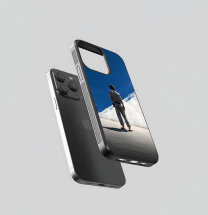 Martial Artist Against Blue Sky Glass Case