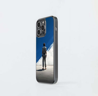 Martial Artist Against Blue Sky Glass Case