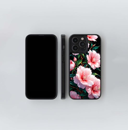 Peach Flower Glass Case