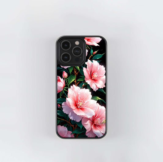 Peach Flower Glass Case