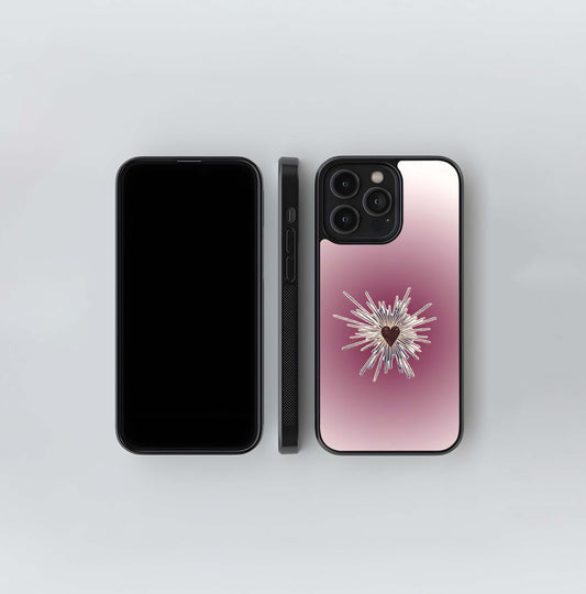 Radiant heart with rays Glass Case