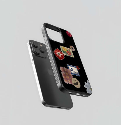 Retro Island Stamps Glass Case