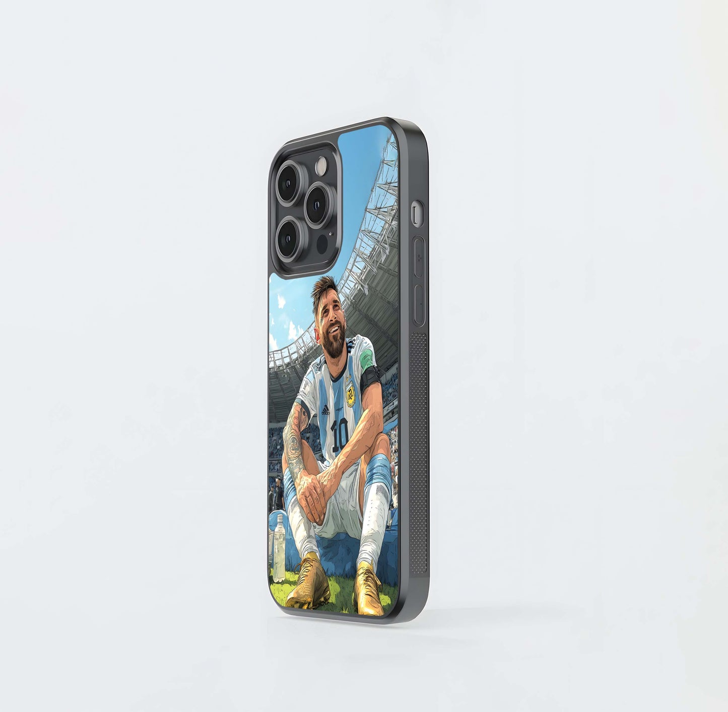 Messi's Stadium Smile Glass Case