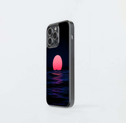 Pink Moon View Glass Case