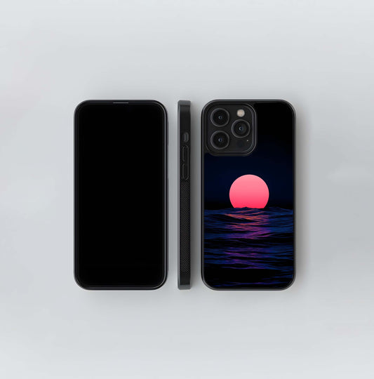 Pink Moon View Glass Case