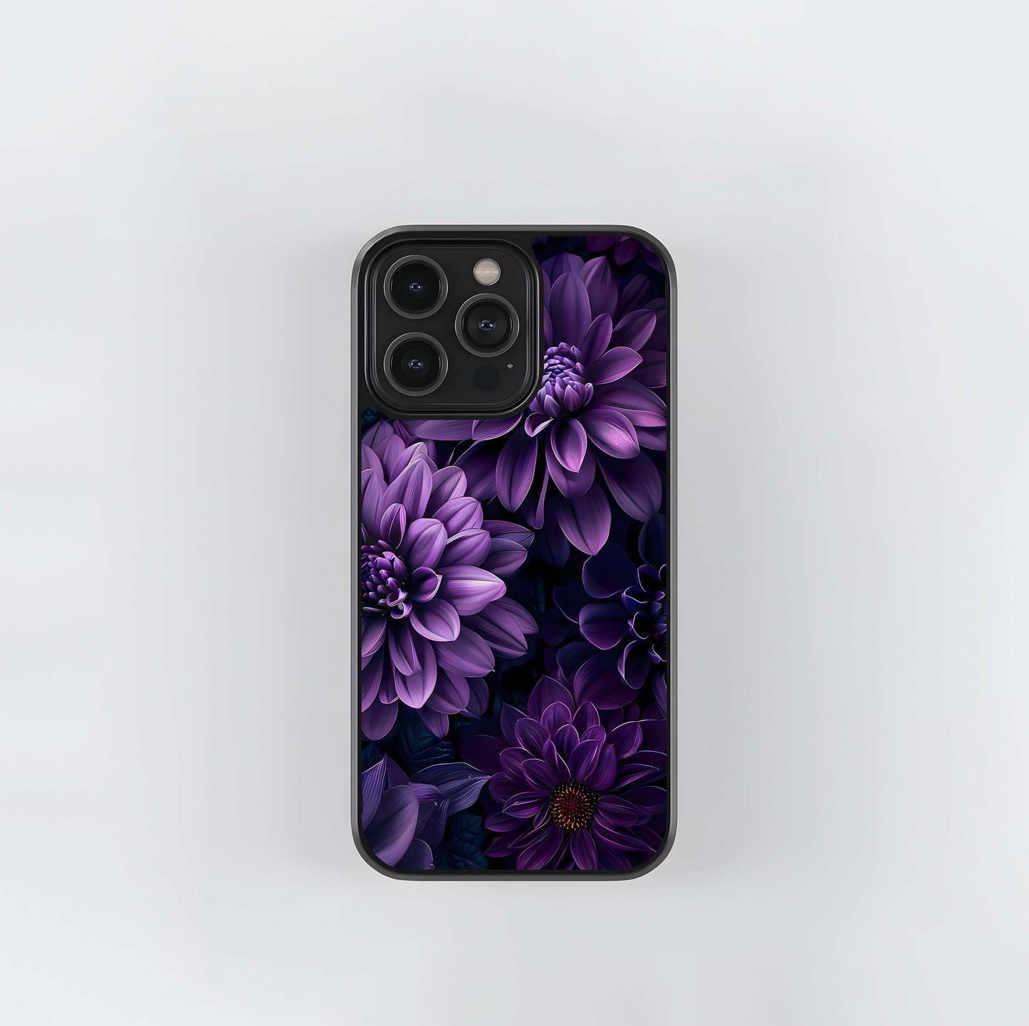 Midnight Dahlias Glass Case