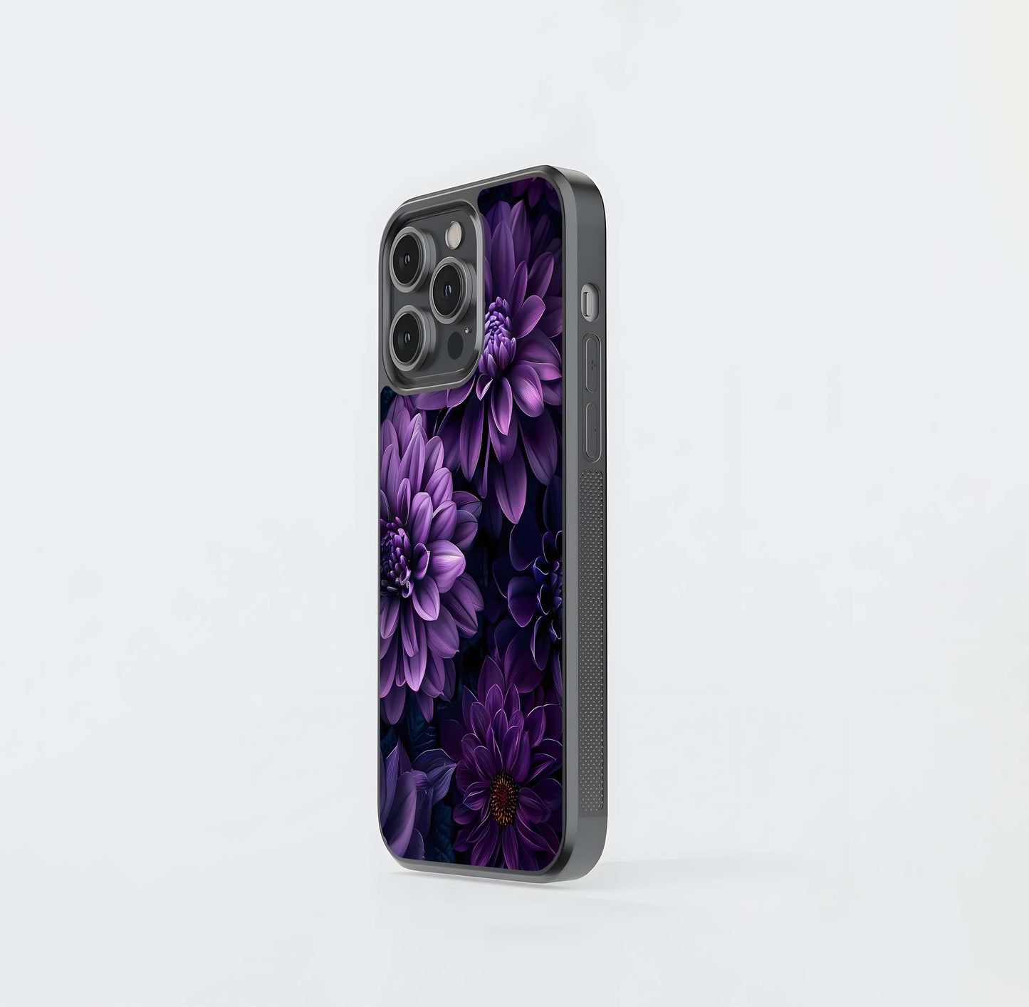 Midnight Dahlias Glass Case