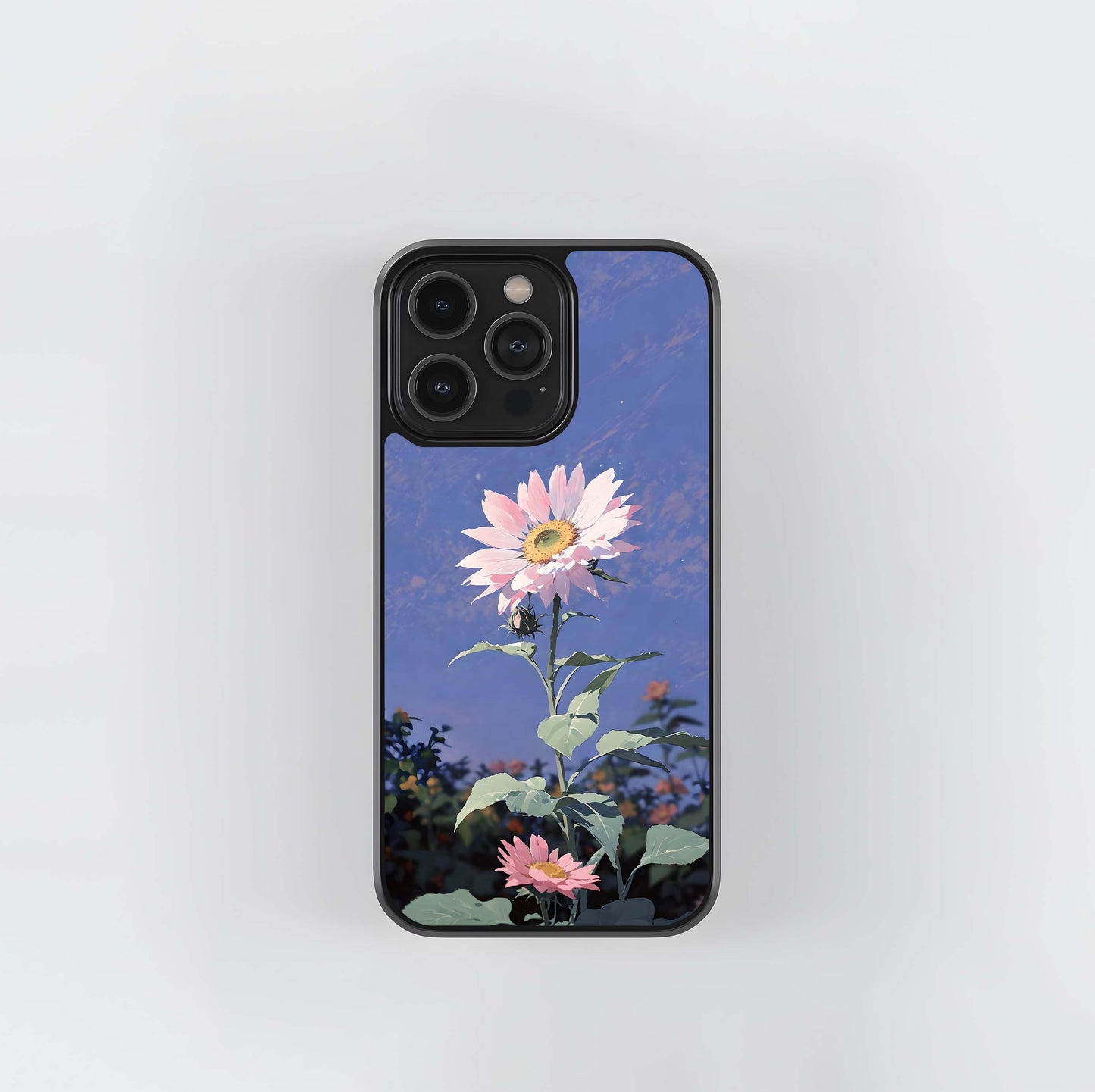 Pink Sunflower Glow Glass Case