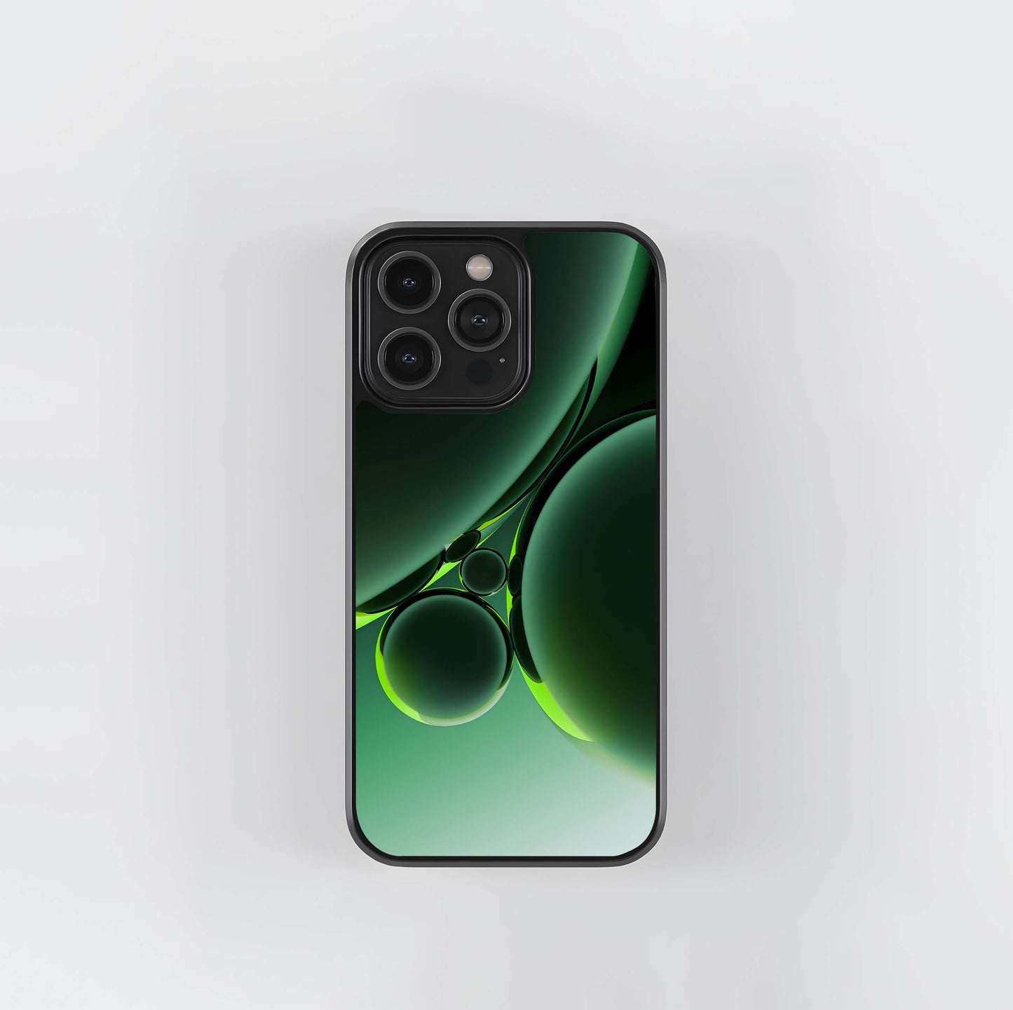 Emerald Liquid Bubbles Glass Case