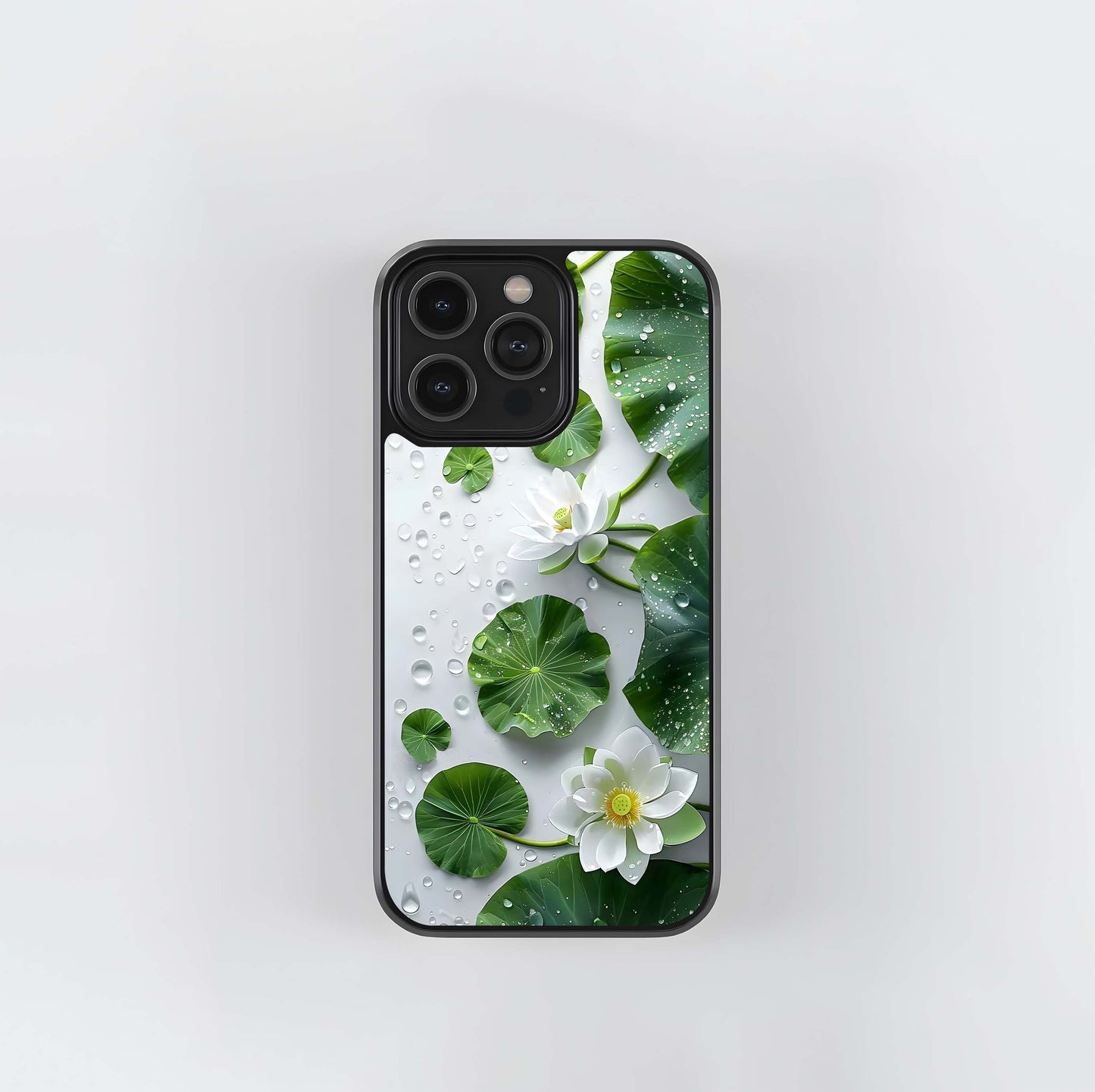 Dewy Lotus Bloom Glass Case