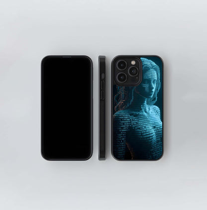 Binary Code Cyber Woman Glass Case