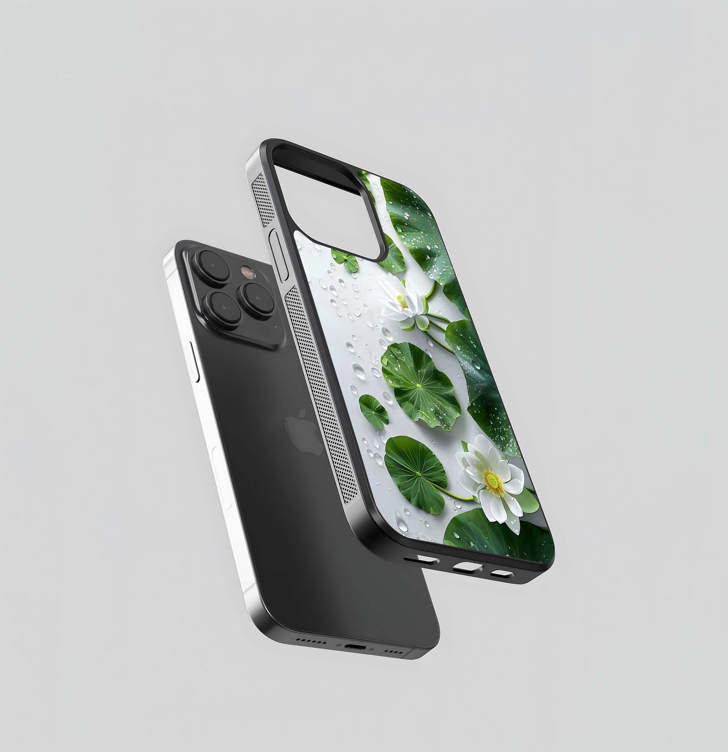 Dewy Lotus Bloom Glass Case