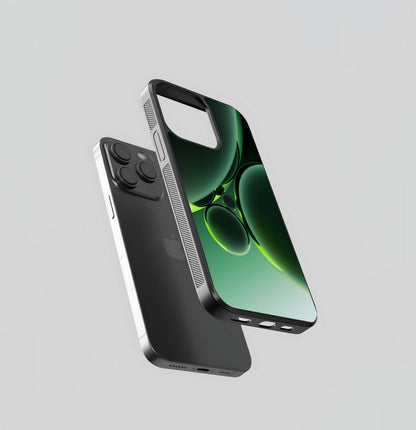 Emerald Liquid Bubbles Glass Case