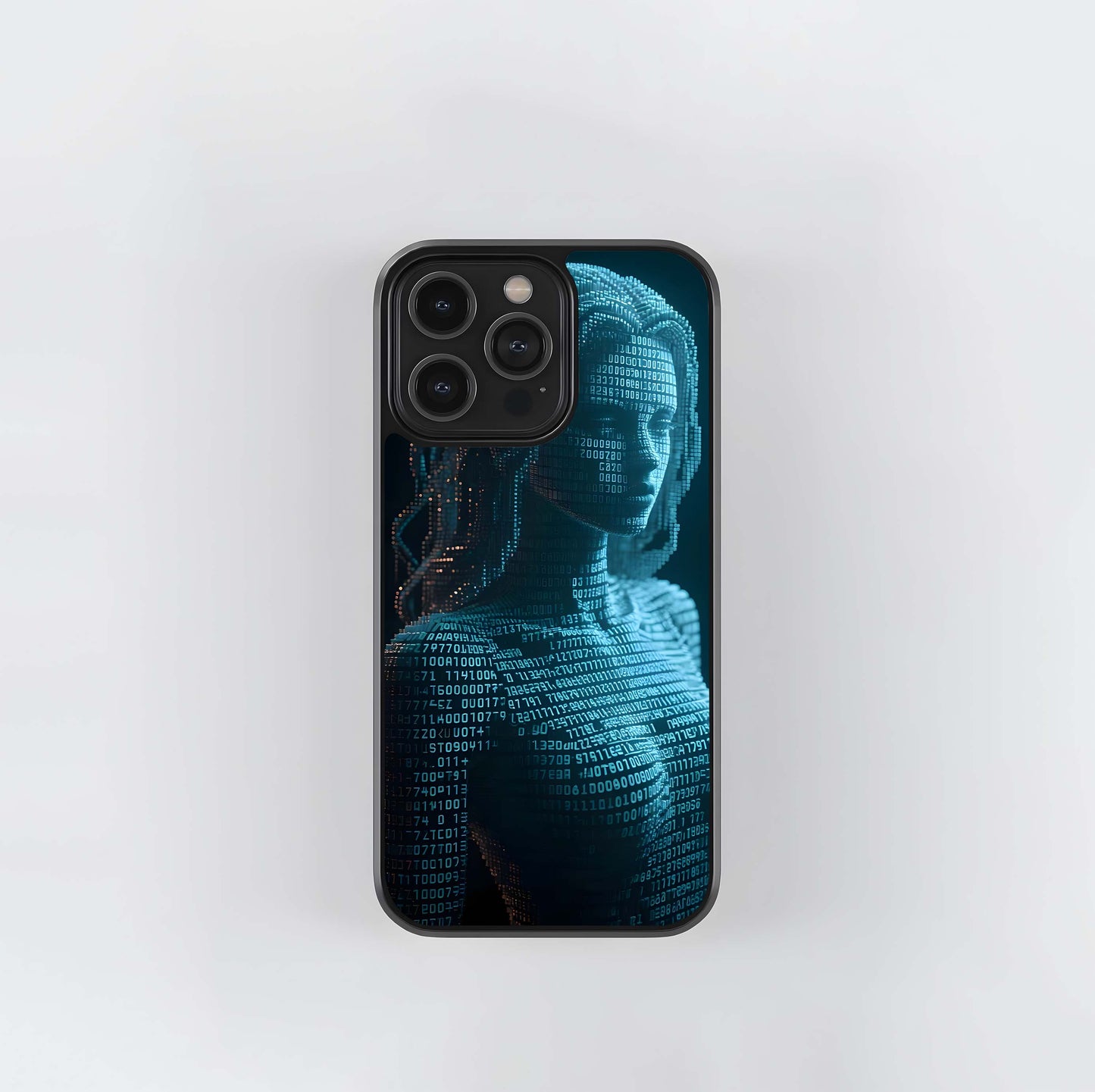 Binary Code Cyber Woman Glass Case